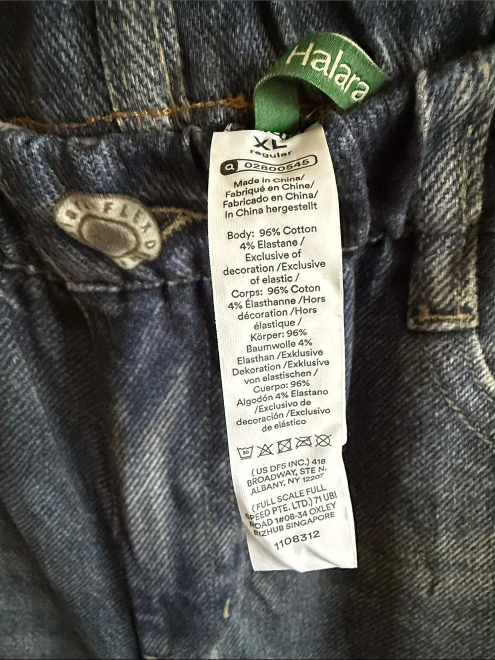 Women’s Relaxed Fit Blue Washed Jean Look pants - Picture 2 of 8